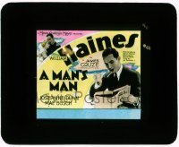 7d374 MAN'S MAN glass slide 1929 soda jerk William Haines beats up a director for his girlfriend!