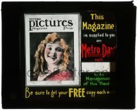 7d381 METRO PICTURES glass slide 1916 Little Mary Miles Minter, advertising magazine for Metro Day!