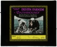 7d394 OATH-BOUND glass slide 1922 Dustin Farnum's brother Fred Thomson runs a gang of silk thieves!