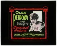 7d395 OLGA PETROVA glass slide 1910s leading dramatic actress of the stage in Paramount Pictures!