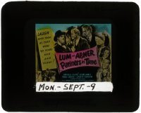 7d398 PARTNERS IN TIME glass slide 1946 radio stars Chester 'Lum' Lauck & Norris 'Abner' Goff!