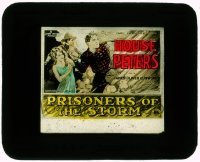 7d408 PRISONERS OF THE STORM glass slide 1926 House Peters in James Oliver Curwood thrilling drama!
