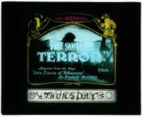 7d415 SANTA FE TERROR glass slide 1922 adapted from Frederic Remington's John Ermine of Yellowstone!