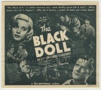 7d047 BLACK DOLL herald 1937 Nan Grey, Donald Woods, a Crime Club production, cool montage!