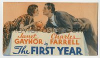 7d069 FIRST YEAR herald 1932 romantic image of Charles Farrell & Janet Gaynor sharing tea!