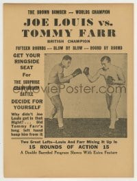 7d091 JOE LOUIS VS TOMMY FARR herald 1937 boxing, blow by blow, round by round championship battle!
