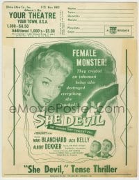 7d123 SHE DEVIL herald 1957 sexy inhuman female monster who destroyed everything she touched!