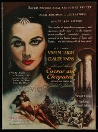7d565 CAESAR & CLEOPATRA magazine ad 1946 Egyptian Vivien Leigh, Chevrolet car ad on other side!