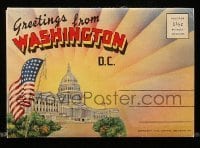 7d015 GREETINGS FROM WASHINGTON D.C. 4x6 postcard booklet 1946 great images of famous landmarks!