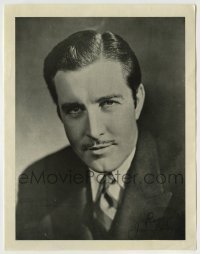 7d016 JOHN BOLES promotional 8x10 1930s head & shoulders portrait with facsimile signature!