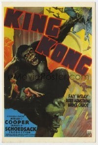 7d012 KING KONG commercial English 6x9 poster card 1972 cool art from the 1938 re-release one-sheet!