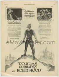 7d579 ROBIN HOOD magazine page March 1923 cool art of Douglas Fairbanks as Robin Hood!