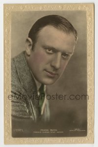 7d207 FRANK MAYO #151N English 4x6 postcard 1920s intense head & shoulders portrait in suit & tie!
