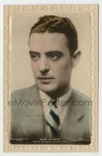 7d220 JOHN GILBERT #234A English 4x6 postcard 1920s head & shoulders portrait of the leading man!
