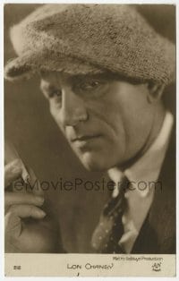 7d225 LON CHANEY SR French 4x6 postcard 1920s great smoking portrait of the legendary actor!