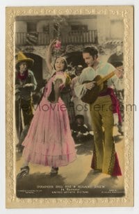 7d236 RAMONA #232C English 4x6 postcard 1928 Dolores Del Rio dancing & Roland Drew with guitar!