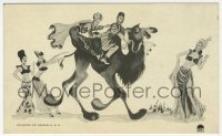 7d240 ROAD TO MOROCCO 4x6 postcard 1942 art of Bob Hope & Bing Crosby on camel by Dorothy Lamour!