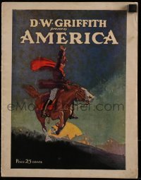 7d807 AMERICA souvenir program book 1924 D.W. Griffith's thrilling story of love and romance!