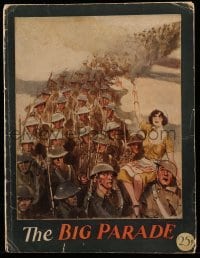 7d829 BIG PARADE souvenir program book 1925 King Vidor's World War I epic, John Gilbert, cool art!