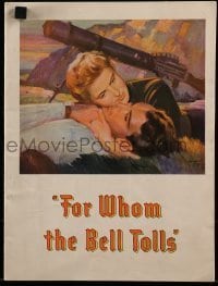 7d875 FOR WHOM THE BELL TOLLS souvenir program book 1943 Seguso & Groesbeck art of Cooper & Bergman!