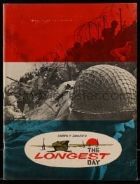 7d921 LONGEST DAY souvenir program book 1962 World War II D-Day movie with 42 int'l stars!