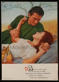 7d586 DAVID & BATHSHEBA promo brochure 1951 Gregory Peck, Susan Hayward, unfolds to 12x25 poster!!