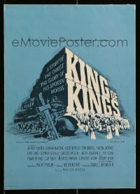 7d598 KING OF KINGS promo brochure 1961 Nicholas Ray, unfolds to make a 17x23 poster!