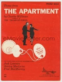 7d461 APARTMENT sheet music 1960 Billy Wilder, Jack Lemmon, Shirley MacLaine, the theme song!