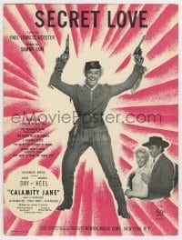 7d473 CALAMITY JANE sheet music 1953 cowgirl Doris Day with two guns, Howard Keel, Secret Love!