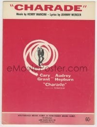 7d477 CHARADE sheet music 1963 Cary Grant & Audrey Hepburn, the title song by Henry Mancini!