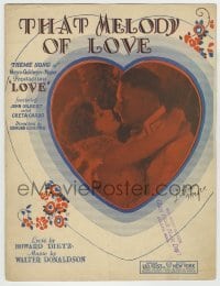 7d505 LOVE sheet music 1927 Greta Garbo & John Gilbert, That Melody of Love!