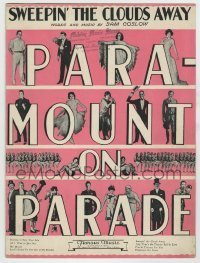 7d514 PARAMOUNT ON PARADE sheet music 1930 all-star musical, Sweepin' the Clouds Away!