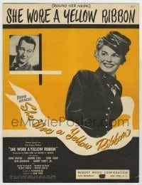 7d520 SHE WORE A YELLOW RIBBON sheet music 1949 John Wayne & Joanne Dru, the title song!