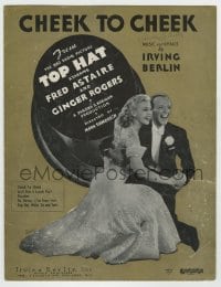 7d532 TOP HAT sheet music 1935 wonderful image of Fred Astaire & Ginger Rogers, Cheek to Cheek!
