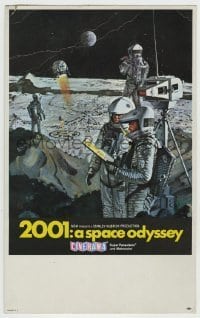 7d019 2001: A SPACE ODYSSEY Cinerama mini WC 1968 Kubrick, art of astronauts on moon by Bob McCall!