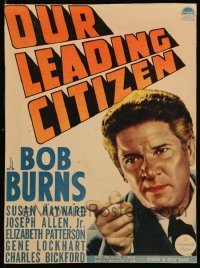 7d029 OUR LEADING CITIZEN mini WC 1939 Bob Burns, written by Irvin S. Cobb!