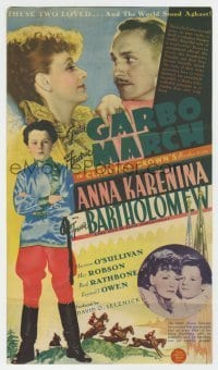 7d042 ANNA KARENINA herald 1935 beautiful Greta Garbo, Fredric March, Freddie Bartholomew