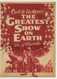 7d077 GREATEST SHOW ON EARTH herald 1952 Cecil B. DeMille classic, Charlton Heston, James Stewart
