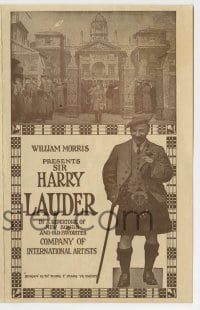 7d081 HARRY LAUDER stage show herald 1910s the singer/comedian singing selections from popular songs