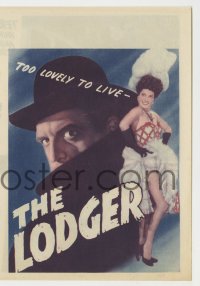 7d096 LODGER herald 1944 Laird Cregar as Jack the Ripper, sexy Merle Oberon, George Sanders!