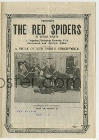 7d113 RED SPIDERS herald 1914 Warner Bros when they were Warner Features, New York crime, rare!