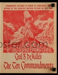 7d135 TEN COMMANDMENTS herald R1966 Cecil B. DeMille classic, Charlton Heston & Yul Brynner!