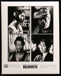 7d708 BULWORTH presskit w/ 11 stills 1998 directed by Warren Beatty, cool political artwork cover!