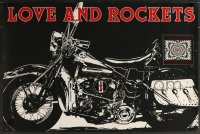 7f517 LOVE & ROCKETS 20x30 music poster 1989 cool artwork of Harley Davidson motorcycle!