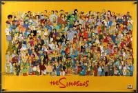 7f464 SIMPSONS tv poster 1998 Matt Groening, wonderful cartoon art of top cast on yellow background