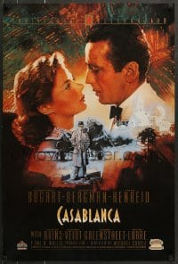 7f893 CASABLANCA 24x36 video poster R1992 Bogart, Bergman, Curtiz classic, C. Michael Dudash art!