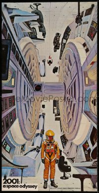 7f752 2001: A SPACE ODYSSEY 20x40 commercial poster 1968 Stanley Kubrick classic, Bob McCall art!