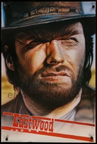 7f771 CLINT EASTWOOD 24x35 English commercial poster 1984 close-up portrait in cowboy gear!