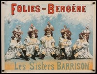 7f784 FOLIES BERGERE 24x32 French commercial poster 1980s great artwork by Alfred Choubrac!