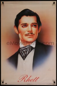 7f791 GONE WITH THE WIND 23x35 commercial poster 1993 artwork of Clark Gable as Rhett Butler!